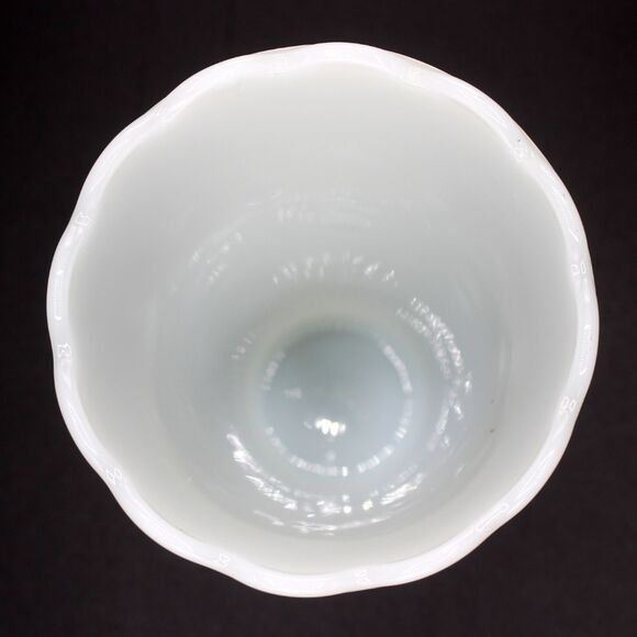 Vintage 7” Anchor Hocking Milk Glass Flower Vase Teardrop & Pearl Pattern - Picture 5 of 6